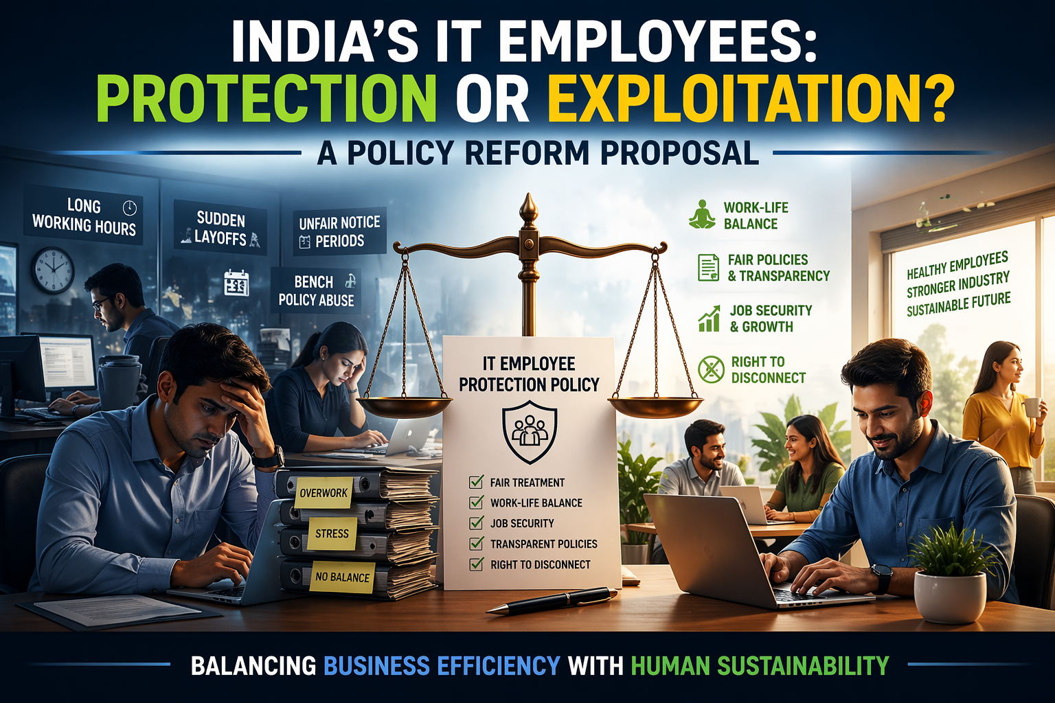 IT employee work culture issues in India and policy reform concept